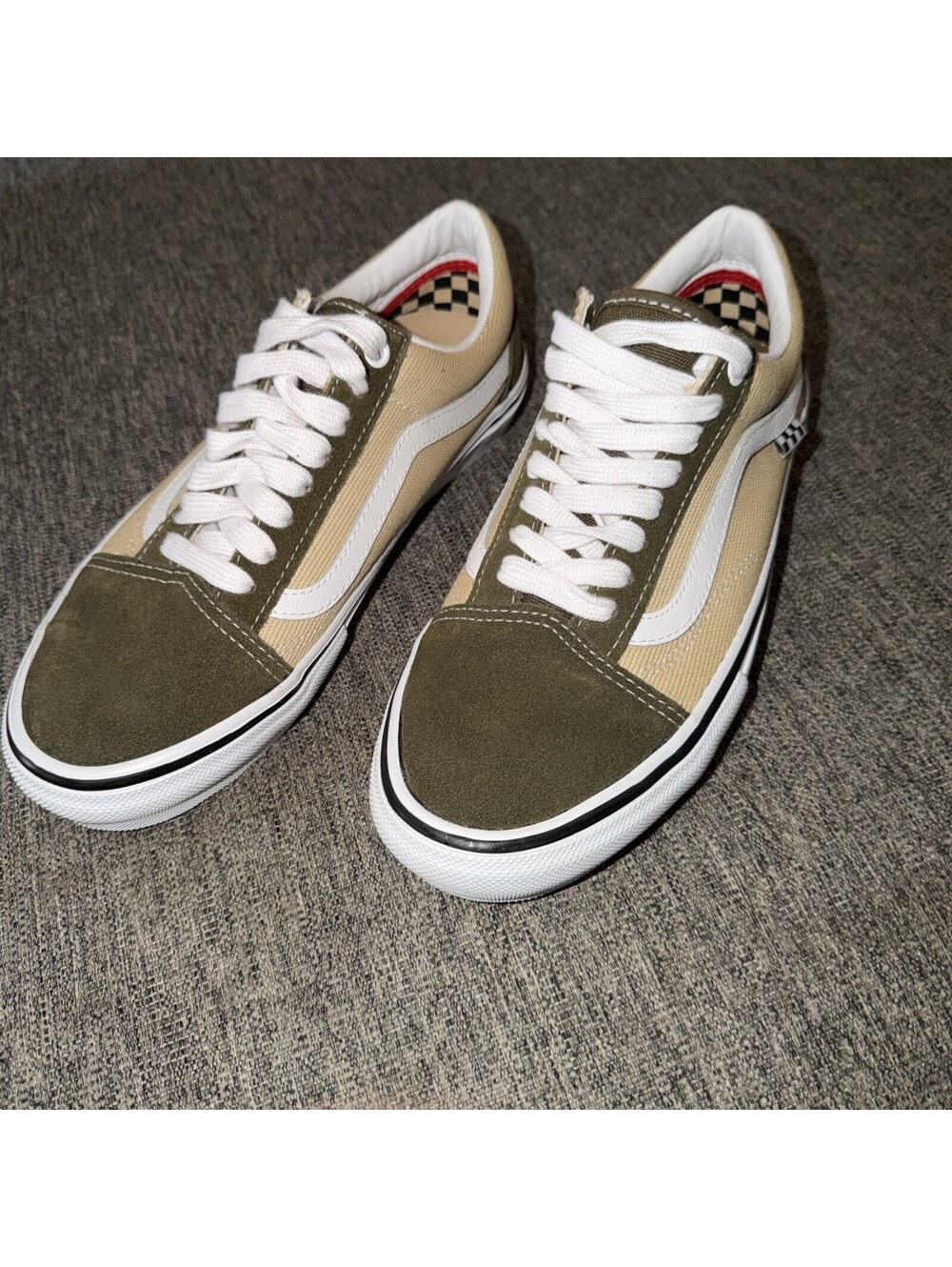 VANS Skate Old Skool Men’s Size 8 Dark Olive/White New